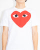 Comme des Garçons PLAY Large Red Heart And Emblem T-Shirt - White