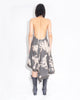 Open YY Lace Trim Graphic Slip Dress - Brown