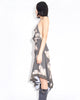 Open YY Lace Trim Graphic Slip Dress - Brown