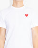 Comme des Garçons PLAY Basic Red Emblem T-Shirt - White